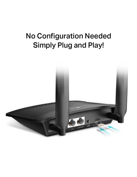 Router fără fir TP-LINK TL-MR100, 4G, Negru