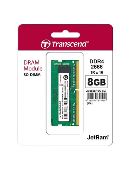 Memorie RAM Transcend JM3200HSG-8G, DDR4 SDRAM, 3200 MHz, 8GB Memorie RAM Transcend JM3200HSG-8G, DDR4 SDRAM, 3200 MHz, 8GB