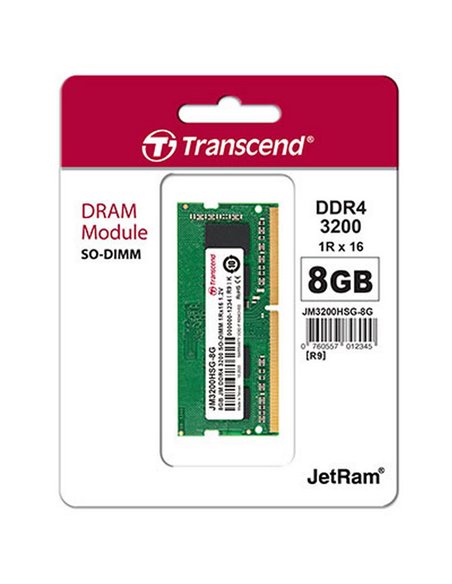 Оперативная память Transcend JM3200HSG-8G, DDR4 SDRAM, 3200 МГц, 8Гб