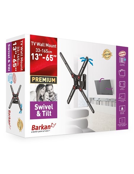 Настенное крепление для телевизора BARKAN BM320, Чёрный