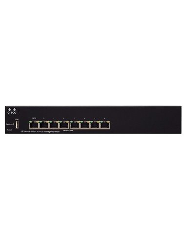 Switch de rețea Cisco SF350-08, 8x 10/100 Mbps