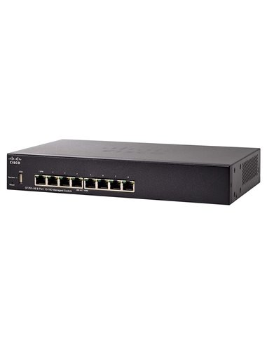 Switch de rețea Cisco SF350-08, 8x 10/100 Mbps