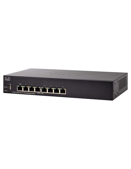 Switch de rețea Cisco SF350-08, 8x 10/100 Mbps Switch de rețea Cisco SF350-08, 8x 10/100 Mbps