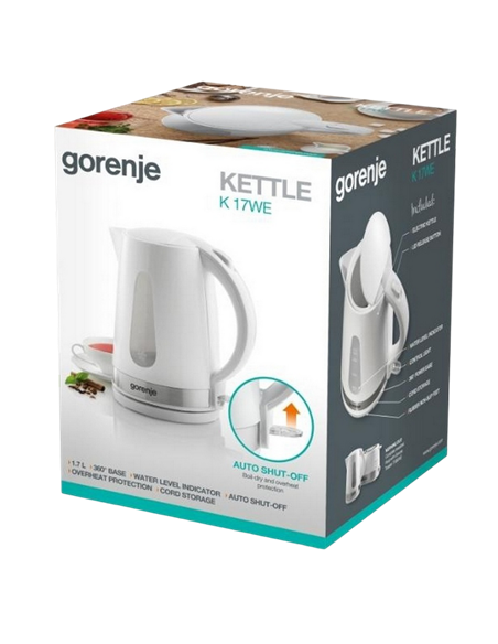 Электрочайник Gorenje K17WE, Белый Электрочайник Gorenje K17WE, Белый