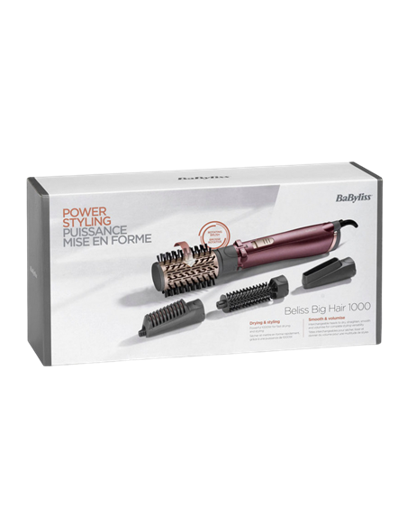 Uscător de păr-perie BaByliss Beliss Big Hair AS960E, 1000 W, Roz