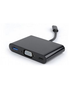 Видеоадаптер Cablexpert A-CM-VGA3in1-01, Type-C - , 0,15м, Чёрный 2