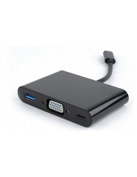 Видеоадаптер Cablexpert A-CM-VGA3in1-01, Type-C - , 0,15м, Чёрный