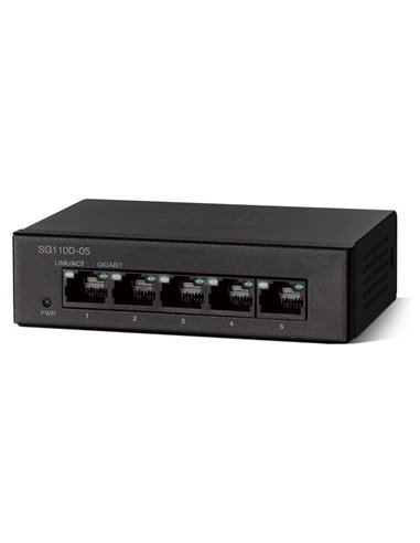 Сетевой коммутатор Cisco SG110D-05, 5x 10/100/1000 Мбит/с