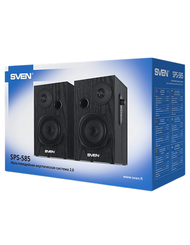 Компьютерные колонки 2.0 SVEN SPS-585, Чёрный