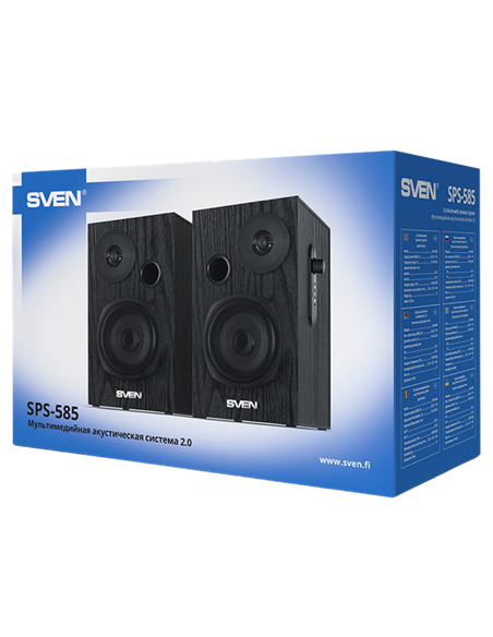 Компьютерные колонки 2.0 SVEN SPS-585, Чёрный