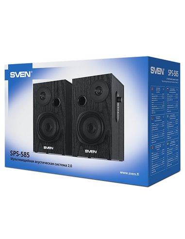 Компьютерные колонки 2.0 SVEN SPS-585, Чёрный