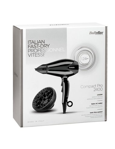 Uscător de păr BaByliss Compact Pro 6715E, 2400 W, Negru