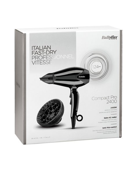 Фен BaByliss Compact Pro 6715E, 2400 Вт, Чёрный Фен BaByliss Compact Pro 6715E, 2400 Вт, Чёрный