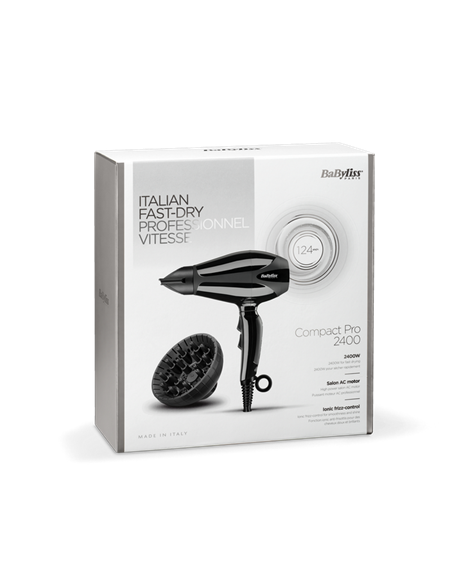 Фен BaByliss Compact Pro 6715E, 2400 Вт, Чёрный Фен BaByliss Compact Pro 6715E, 2400 Вт, Чёрный
