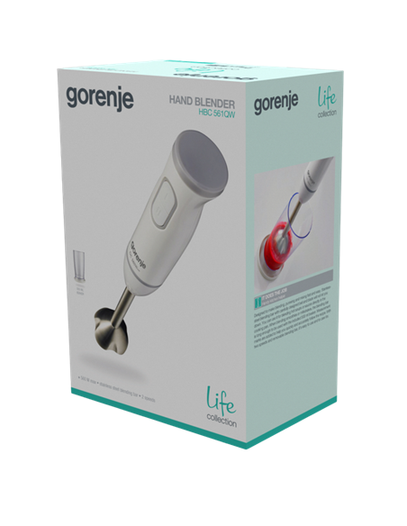 Погружной блендер Gorenje Life collection HBC561QW, Белый