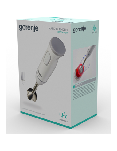Погружной блендер Gorenje Life collection HBC561QW, Белый