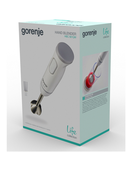 Погружной блендер Gorenje Life collection HBC561QW, Белый