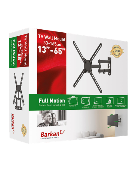 Suport TV de perete BARKAN E3433, Negru