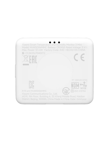 Датчик температуры и влажности Xiaomi Monitor 3 Mini, Белый