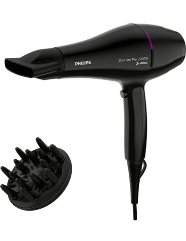 Uscător de păr Philips BHD274/00, 2200 W, Negru