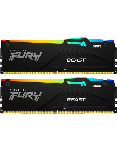 Оперативная память Kingston FURY Beast RGB, DDR5 SDRAM, 6000 МГц, 32 Гб, KF560C30BBEAK2-32 Оперативная память Kingston FURY Beast RGB, DDR5 SDRAM, 6000 МГц, 32 Гб, KF560C30BBEAK2-32