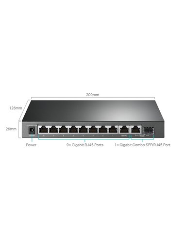 Comutator PoE TP-LINK TL-SG1210MPE, 8x IEEE 802.3af/at