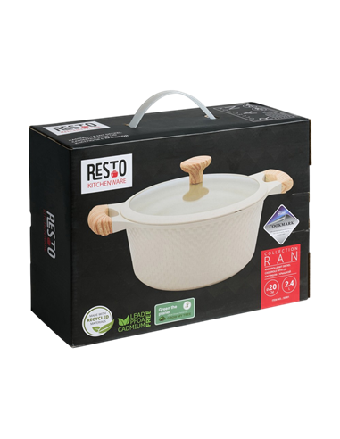 Кастрюля RESTO 93801, 2,4л, 20см, Бежевый