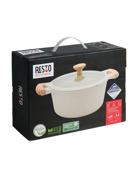 Кастрюля RESTO 93801, 2,4л, 20см, Бежевый