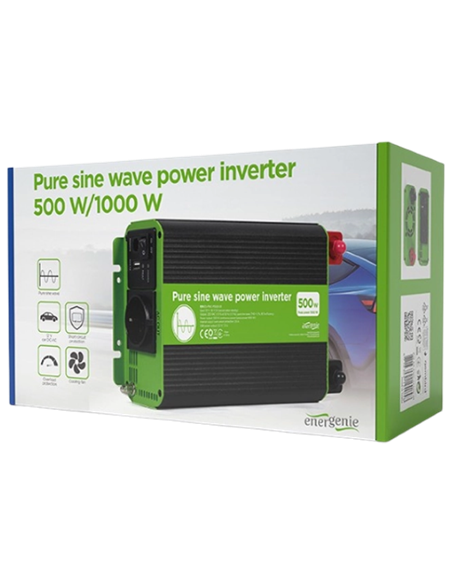 Invertor Auto Energenie EG-PWC-PS500-01, 500W, Multicolor Invertor Auto Energenie EG-PWC-PS500-01, 500W, Multicolor