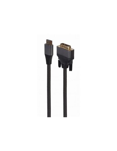 Видеоадаптер Cablexpert CC-HDMI-DVI-4K-6, HDMI (M) - DVI-I (M), 1,8м, Чёрный