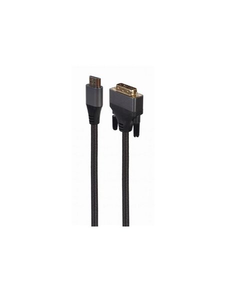 Видеоадаптер Cablexpert CC-HDMI-DVI-4K-6, HDMI (M) - DVI-I (M), 1,8м, Чёрный