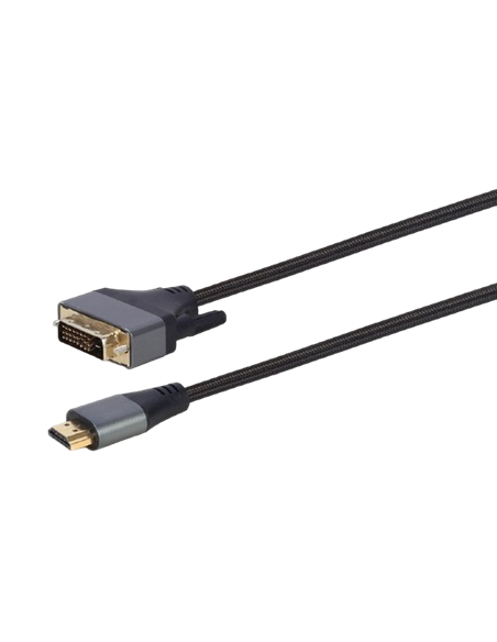 Видеоадаптер Cablexpert CC-HDMI-DVI-4K-6, HDMI (M) - DVI-I (M), 1,8м, Чёрный