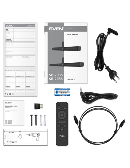 Soundbar SVEN SB-2035, Negru
