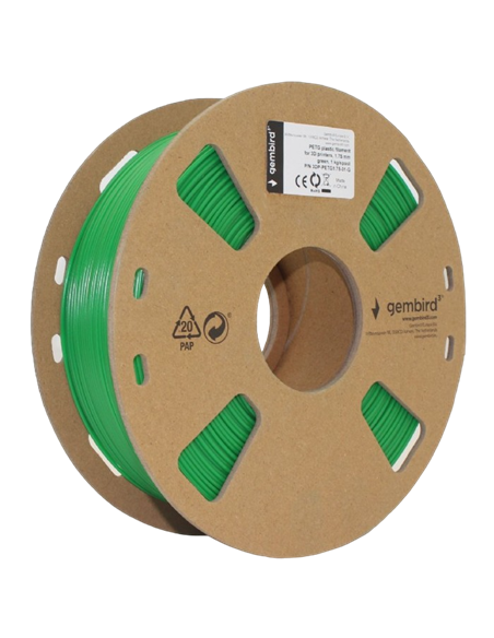 Filament pentru imprimantă 3D Gembird 3DP-PETG1.75-01-G, PETG, Verde, 1.75 mm, 1 kg
