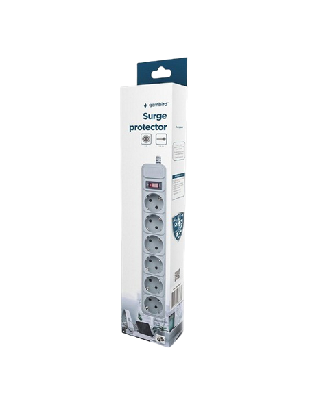 Prelungitor electric Gembird GMB SPG6-B-6C, 6 Prize, 1,8 m, Gri