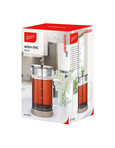 Ceainic cu infuzor Ardesto AR1908WG, 0.8L, Transparent