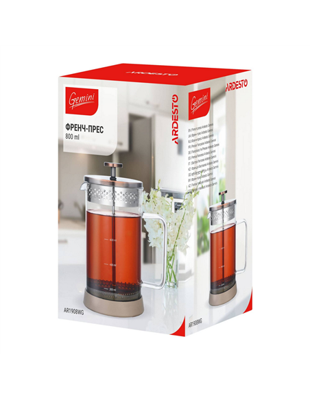 Ceainic cu infuzor Ardesto AR1908WG, 0.8L, Transparent