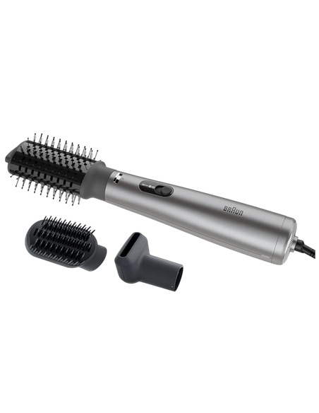 Uscător de păr-perie Braun AS4.3, 1000W, Argintiu