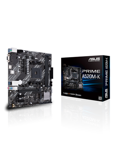 Материнская плата ASUS PRIME A520M-K, AM4, AMD A520, Micro-ATX