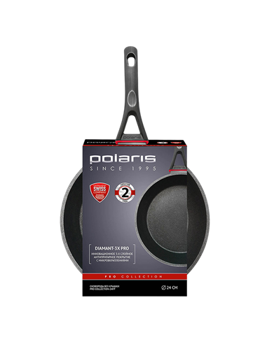 Tigaie Polaris PRO collection-24FP, 24cm, Negru