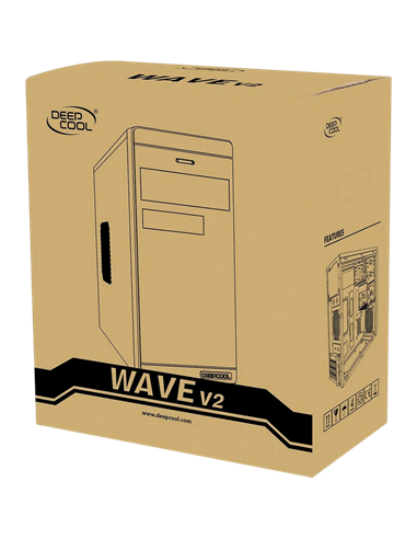 Компьютерный корпус Deepcool WAVE V2, Micro-ATX, Без блока питания, Чёрный
