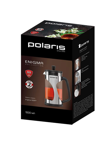 Cafetiera French Press Polaris Enigma-1000FP, 1L, Negru