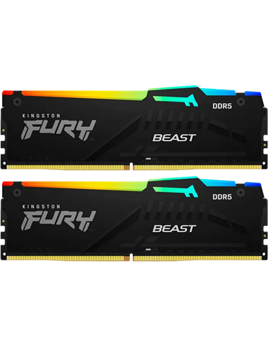 Memorie RAM Kingston FURY Beast RGB, DDR5 SDRAM, 6000 MHz, 64GB, KF560C30BBEAK2-64