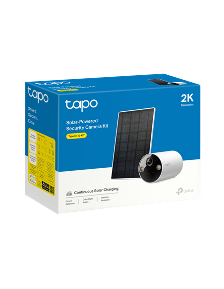 Camera de supraveghere Smart + Panou solar TP-LINK TAPO C410 KIT, Alb