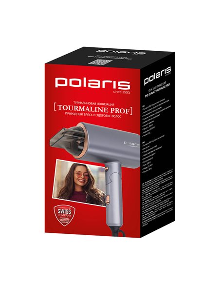 Фен Polaris PHD 2090ACi Tourmaline PROF, 2000 Вт, Серый