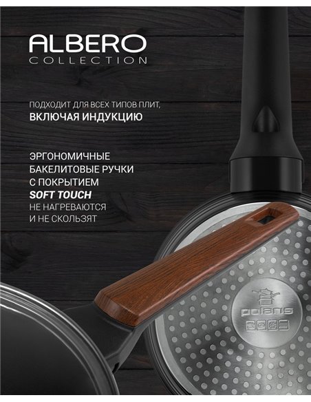 Tigaie Polaris Albero-24F, 24cm, Negru Tigaie Polaris Albero-24F, 24cm, Negru