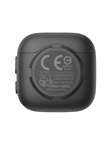 Портативный записывающий микрофон DJI Mic 3 Transmitter, Беспроводной, Черный