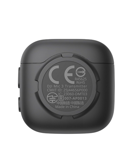 Портативный записывающий микрофон DJI Mic 3 Transmitter, Беспроводной, Черный