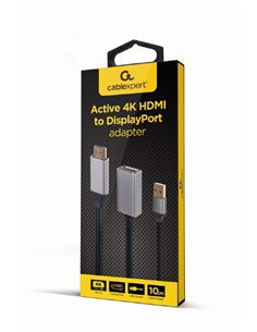 Переходник Cablexpert A-HDMIM-DPF-02, HDMI (M) - DisplayPort (M), 0.1 м, Чёрный 2