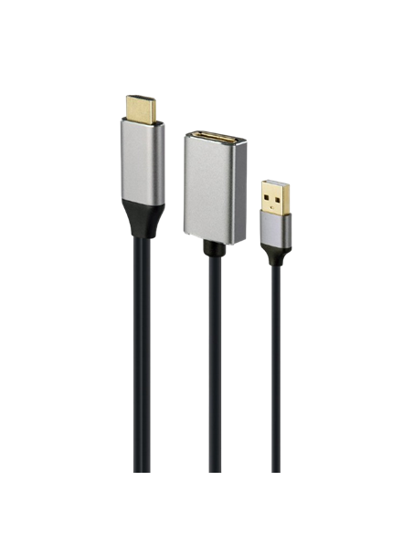 Переходник Cablexpert A-HDMIM-DPF-02, HDMI (M) - DisplayPort (M), 0.1 м, Чёрный